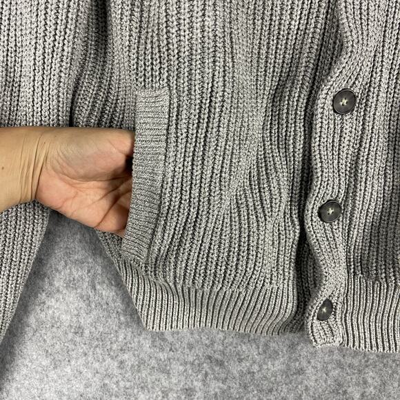 Bonobos Shawl Collar Cardigan Sweater Mens Large Gray Slim Fit Ribbed Grandpa - Picture 10 of 15